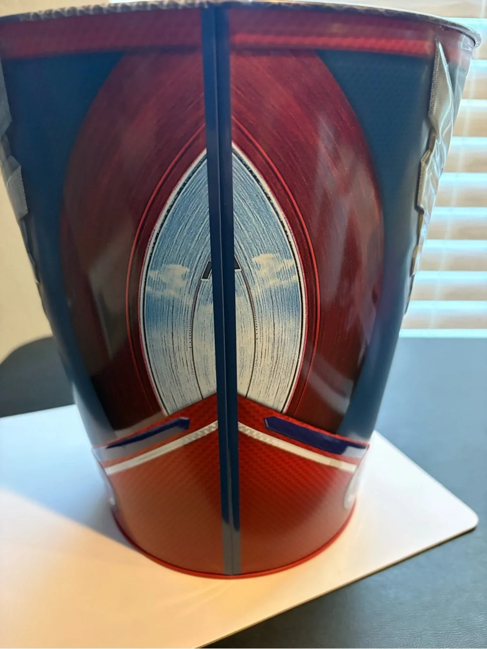 Marvel Studios Captain America Metal Trash Can Red Blue Silver